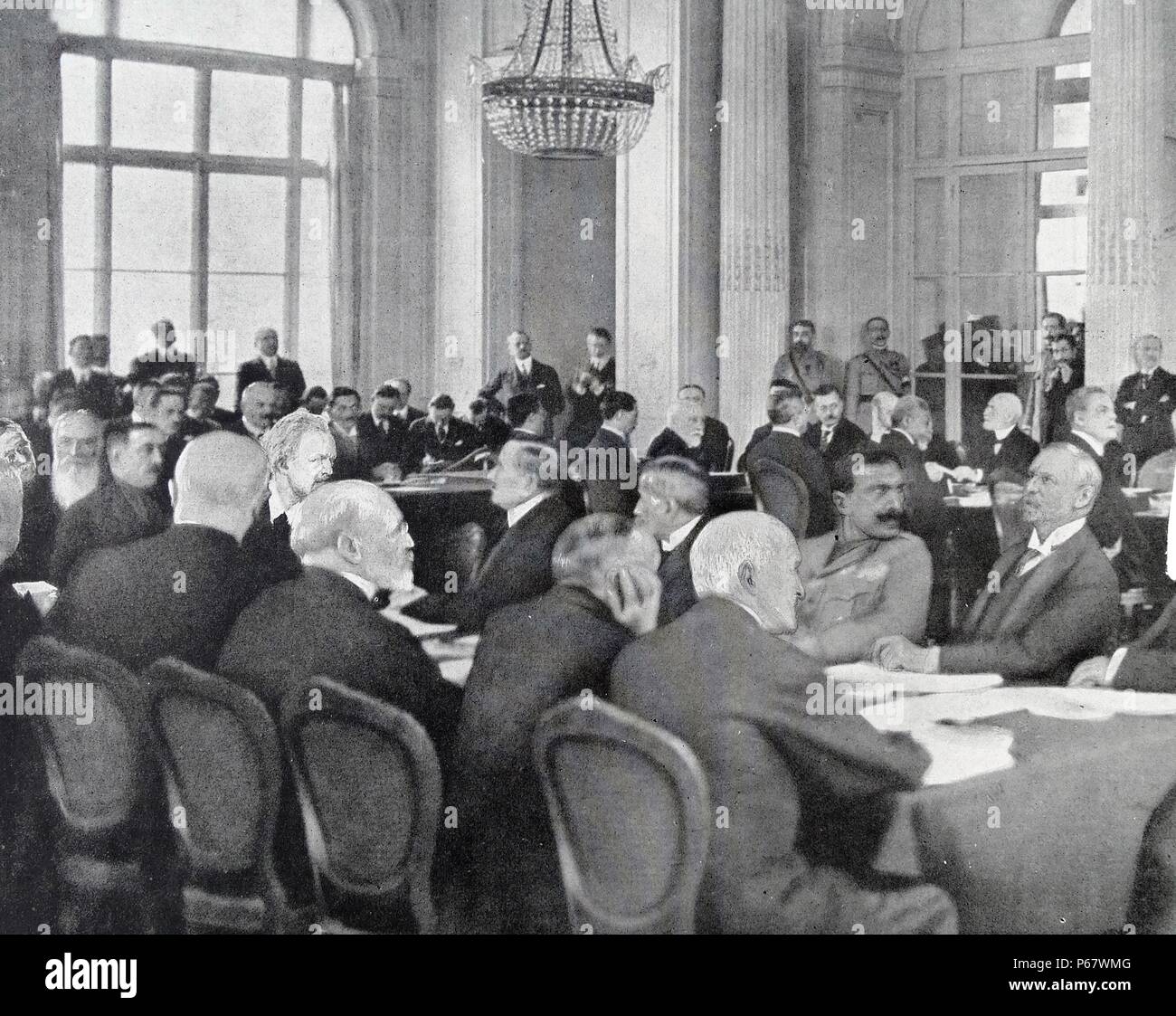 Treaty of Versailles is finalised by delegates to the peace conference June 1919l Stock Photo