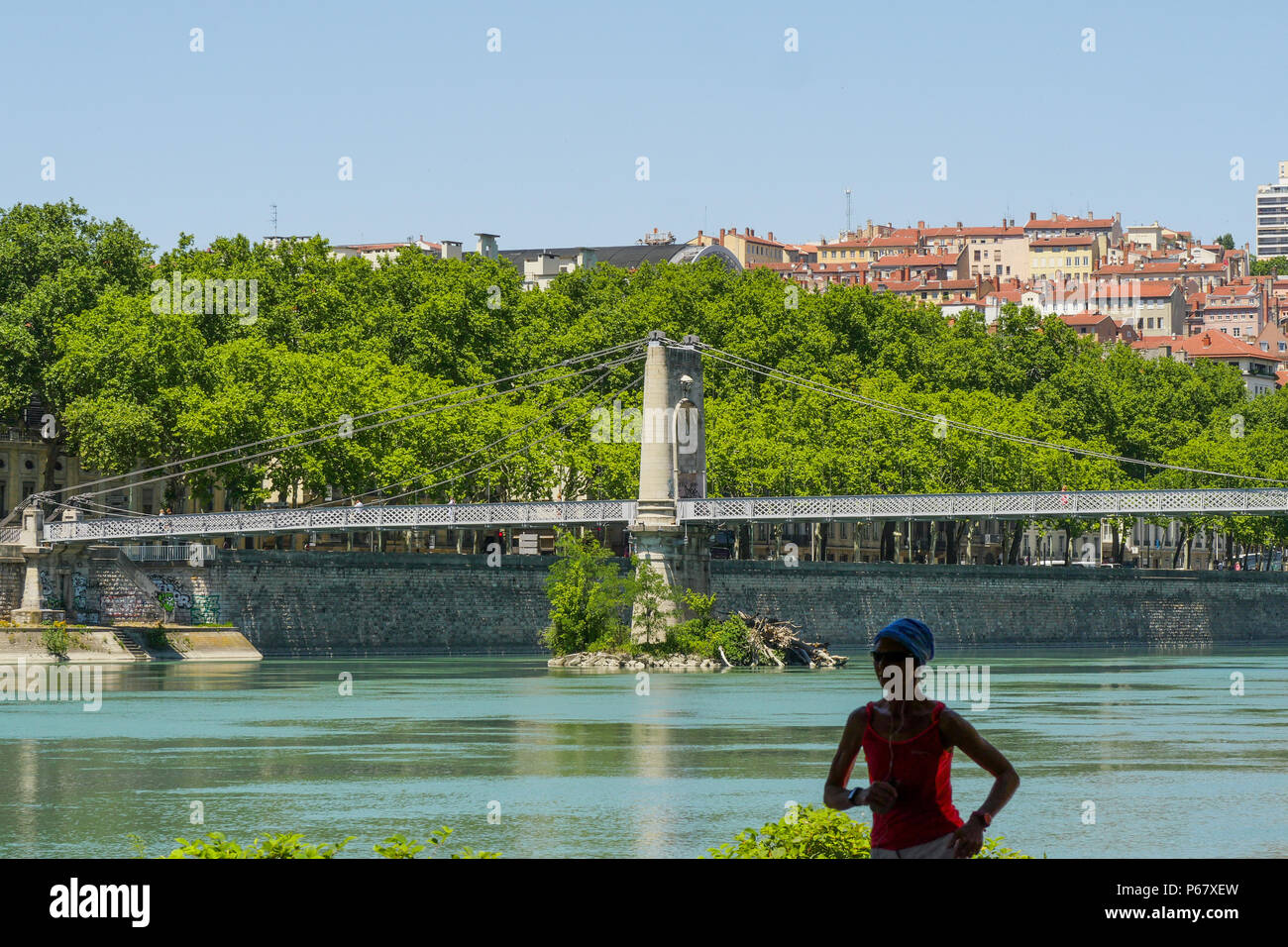 Quays of the Rhone, Lyon, France Stock Photo
