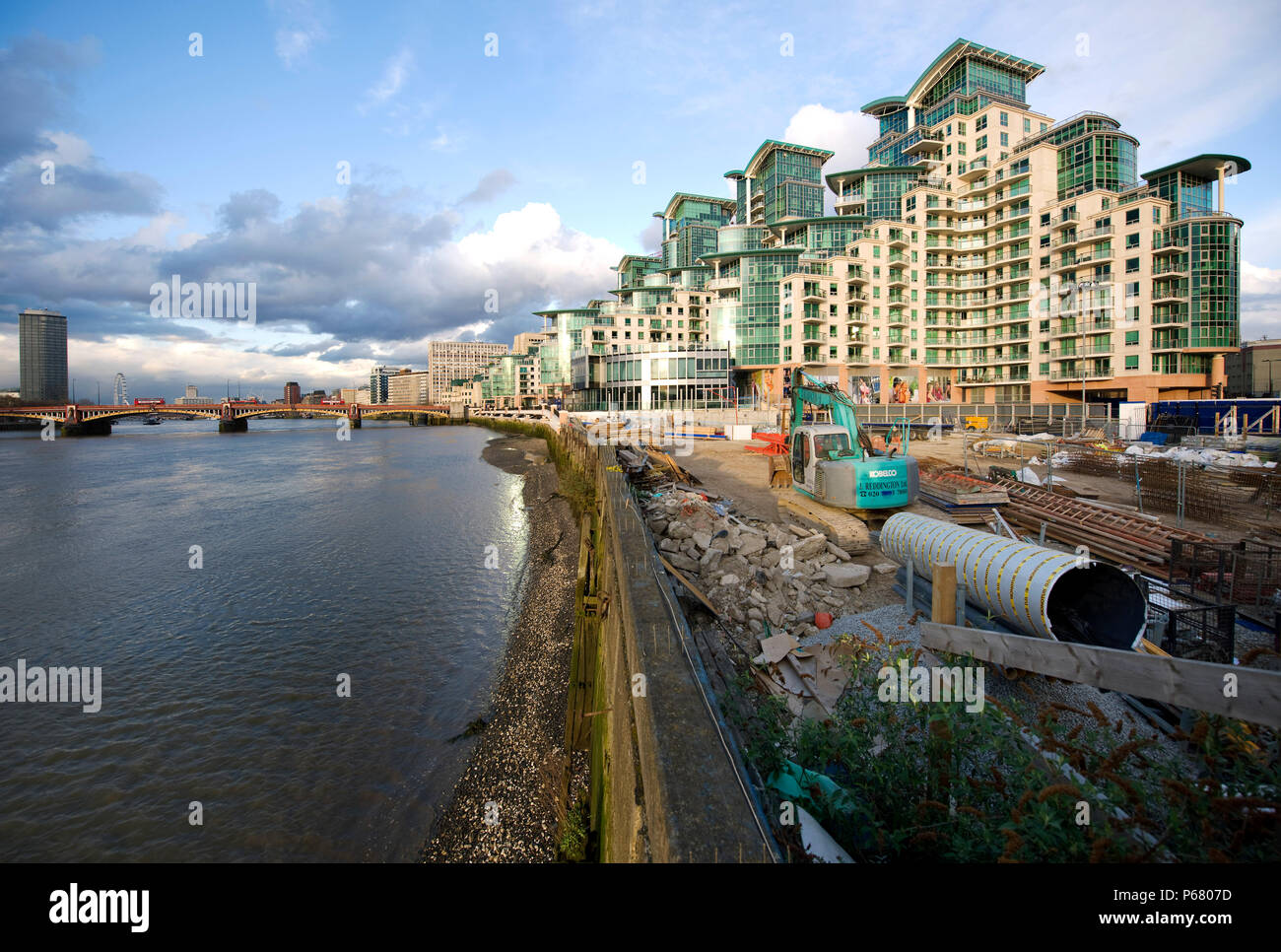 St. Wharf residential housing, Vauxhall Bridge, London. in