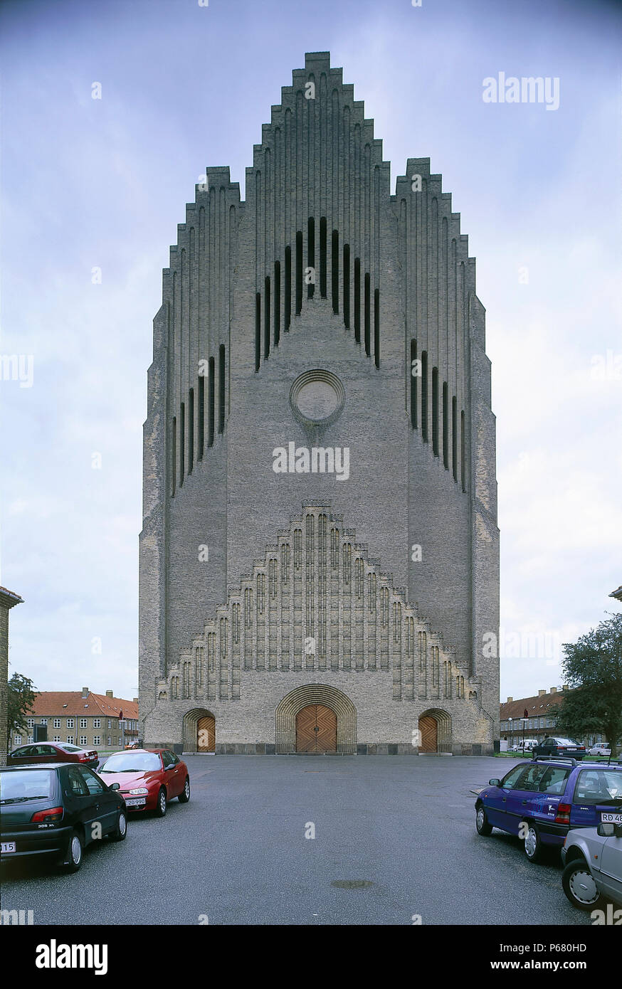 Exterior of Grundtvig Kirke church.  Copenhagen, Denmark. Stock Photo