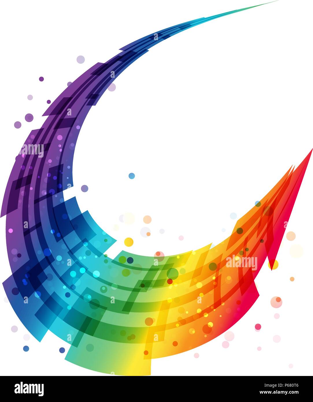 Abstract motion background, geometric colorful rounded wave Stock Vector