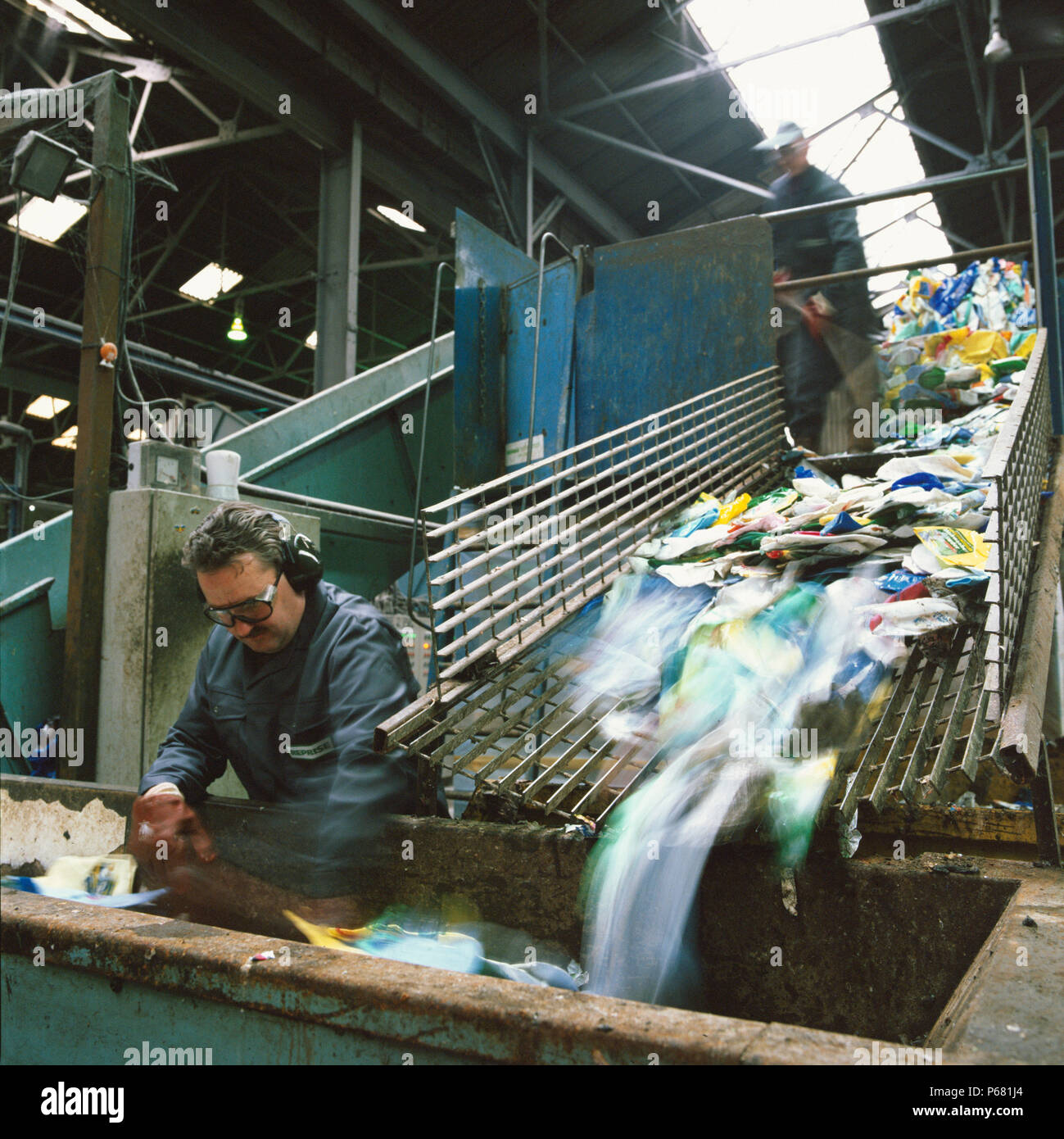 Interior of plastic bottle recycling centre Stock Photo Alamy
