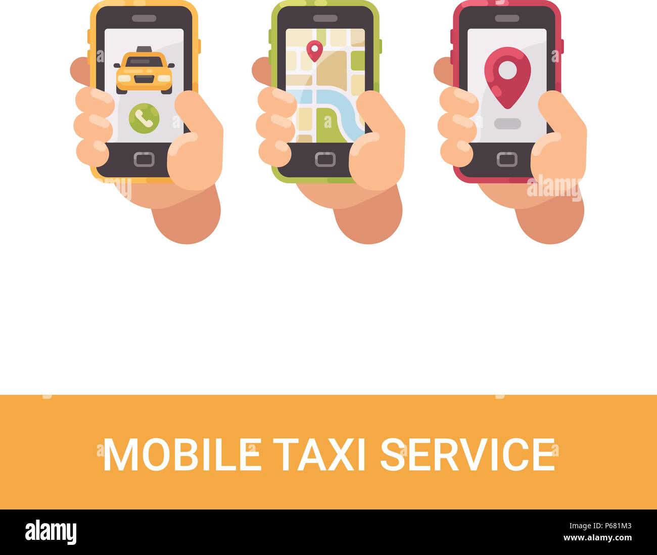 Set hands smartphones Stock Vector Images - Alamy
