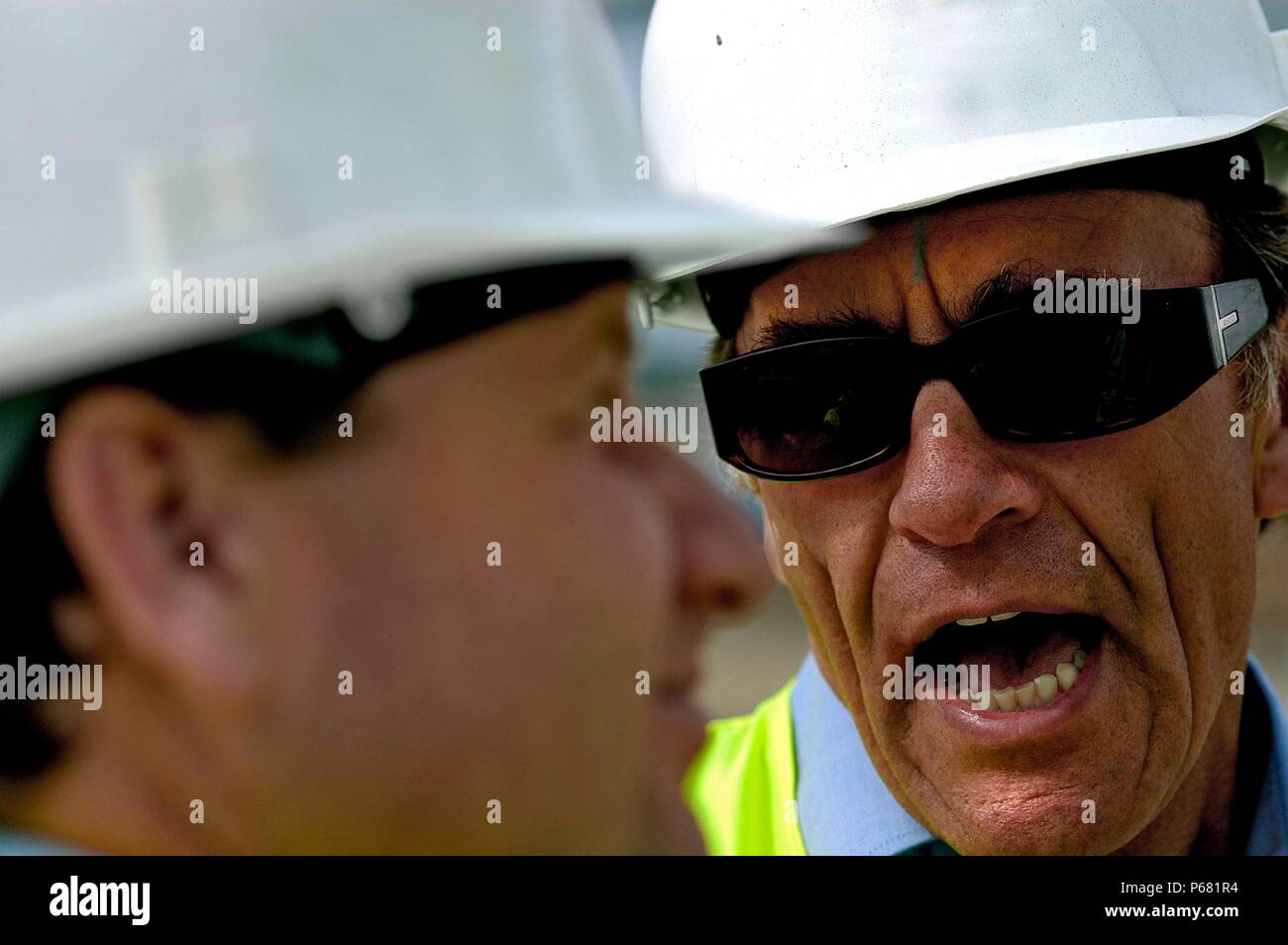 Construction workers on site in London Stock Photo