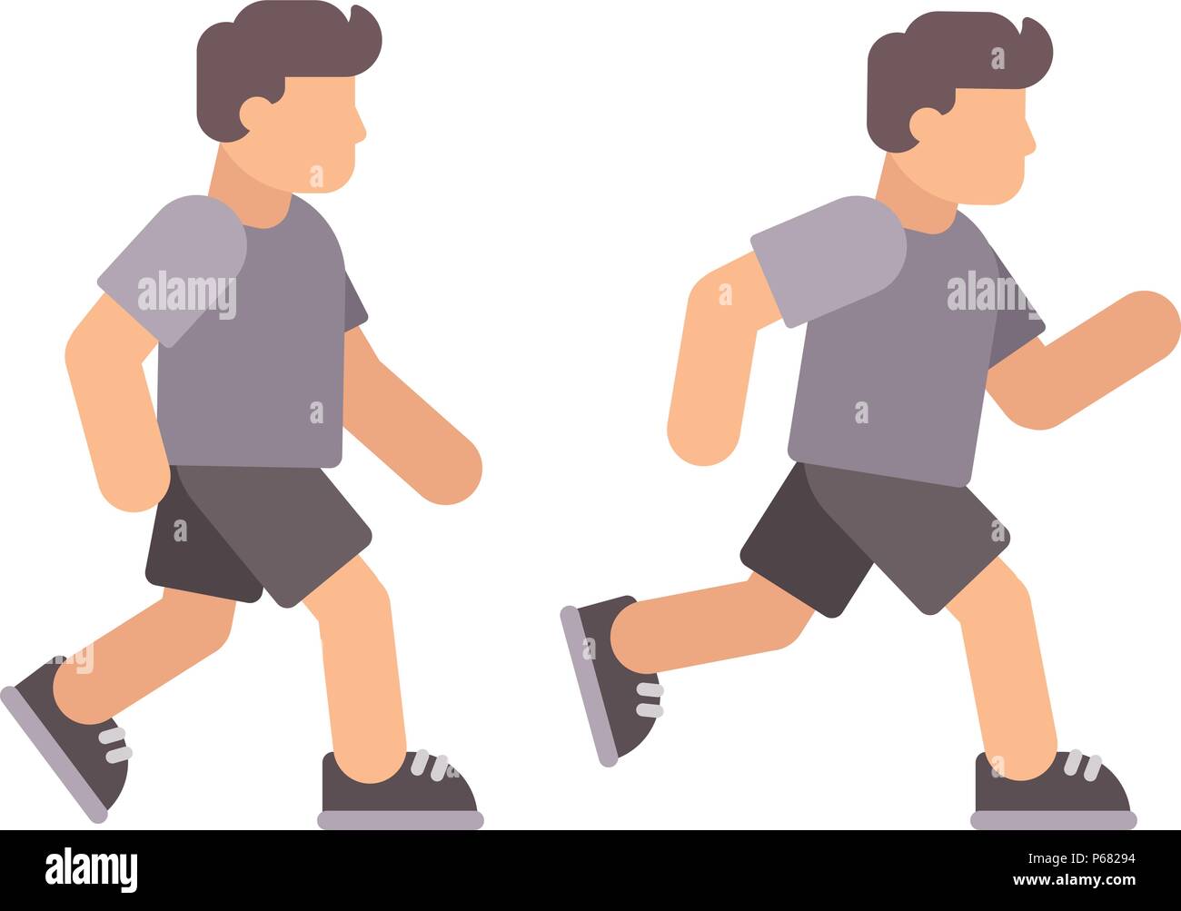 Man walking exercise not woman Stock Vector Images - Alamy