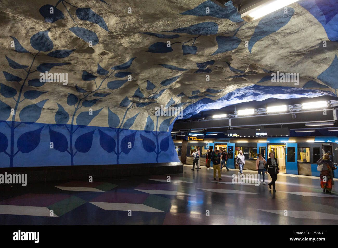 Metro Art, T-Centralen Station, Stockholm, Sweden Stock Photo - Alamy