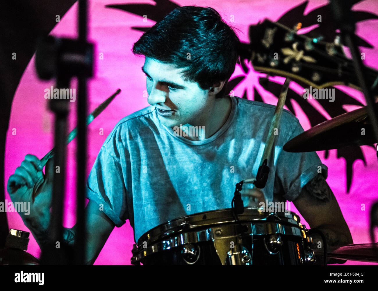 The Collision performing live at Winchestival, Winchester, UK 2018. Stock Photo