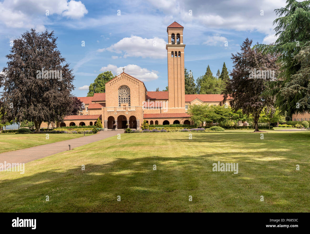 Mt Angel Abbey St. Benedict monastery, panorama Oregon Stock Photo Alamy