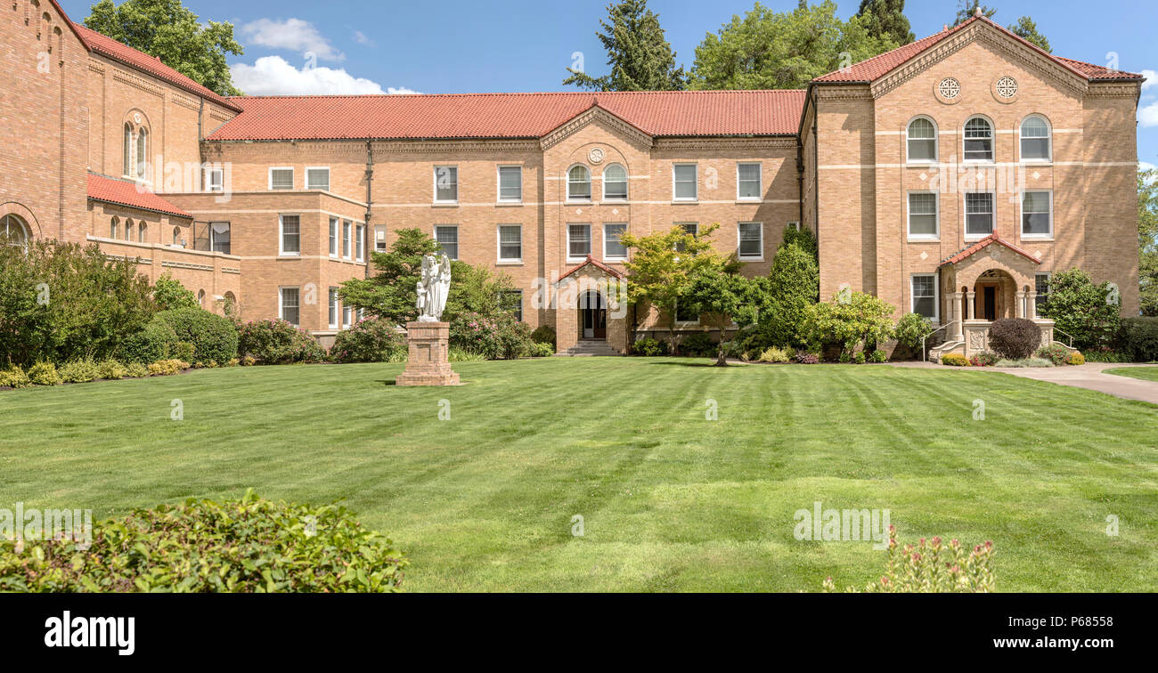 Mt Angel Abbey St. Benedict monastery, Oregon panorama Stock Photo Alamy