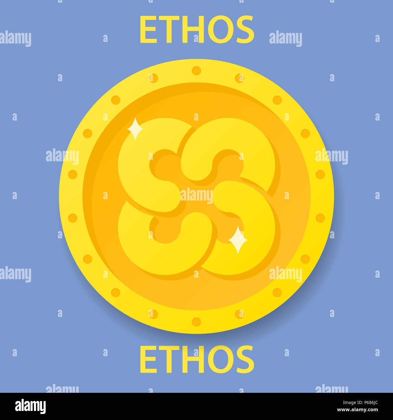 Ethos Coin cryptocurrency blockchain icon. Virtual electronic, internet  money or cryptocoin symbol, logo Stock Vector Image & Art - Alamy