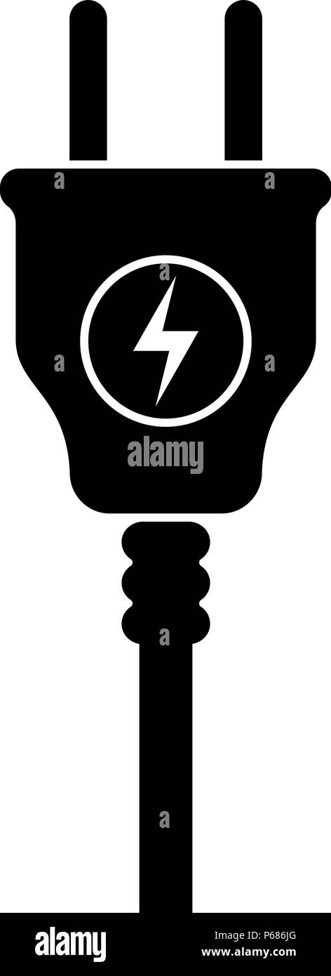European Electric Plug icon, symbol. Europe standart. lightning sign ...