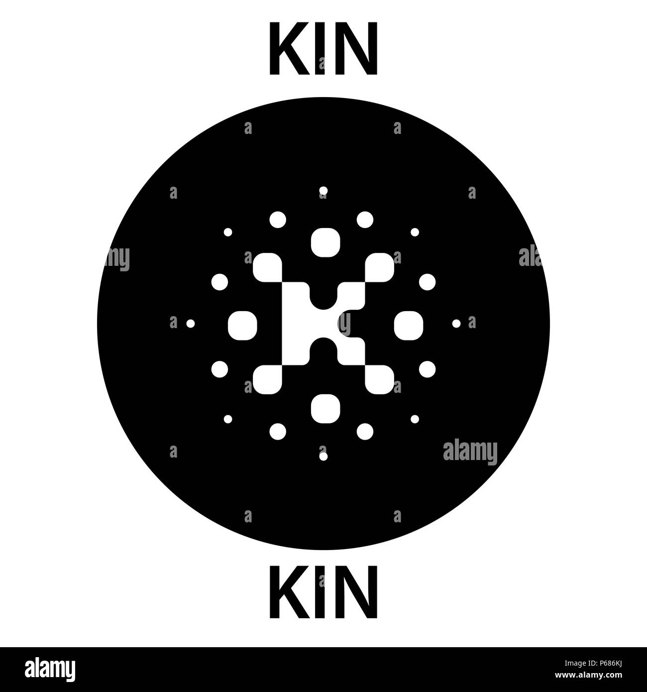 Kin Coin Cryptocurrency Blockchain Icon Virtual Electronic Internet Money Or Cryptocoin Symbol Logo Stock Vector Image Art Alamy
