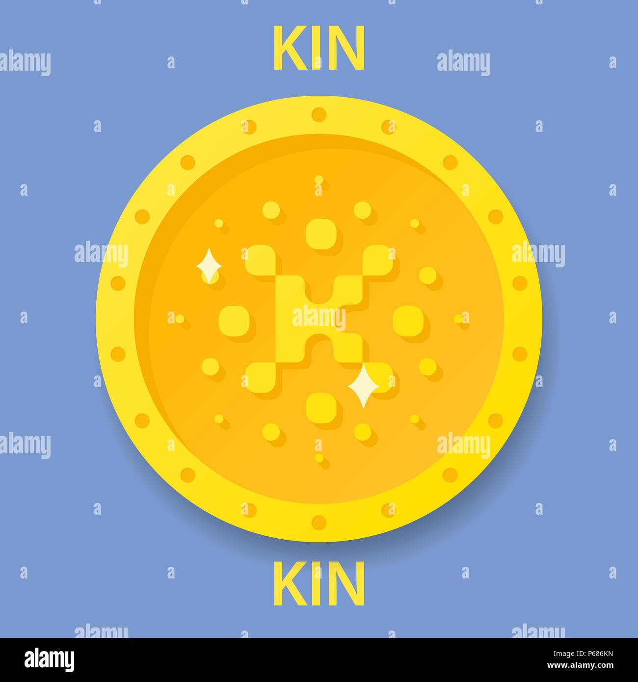 Kin Coin Cryptocurrency Blockchain Icon Virtual Electronic Internet Money Or Cryptocoin Symbol Logo Stock Vector Image Art Alamy