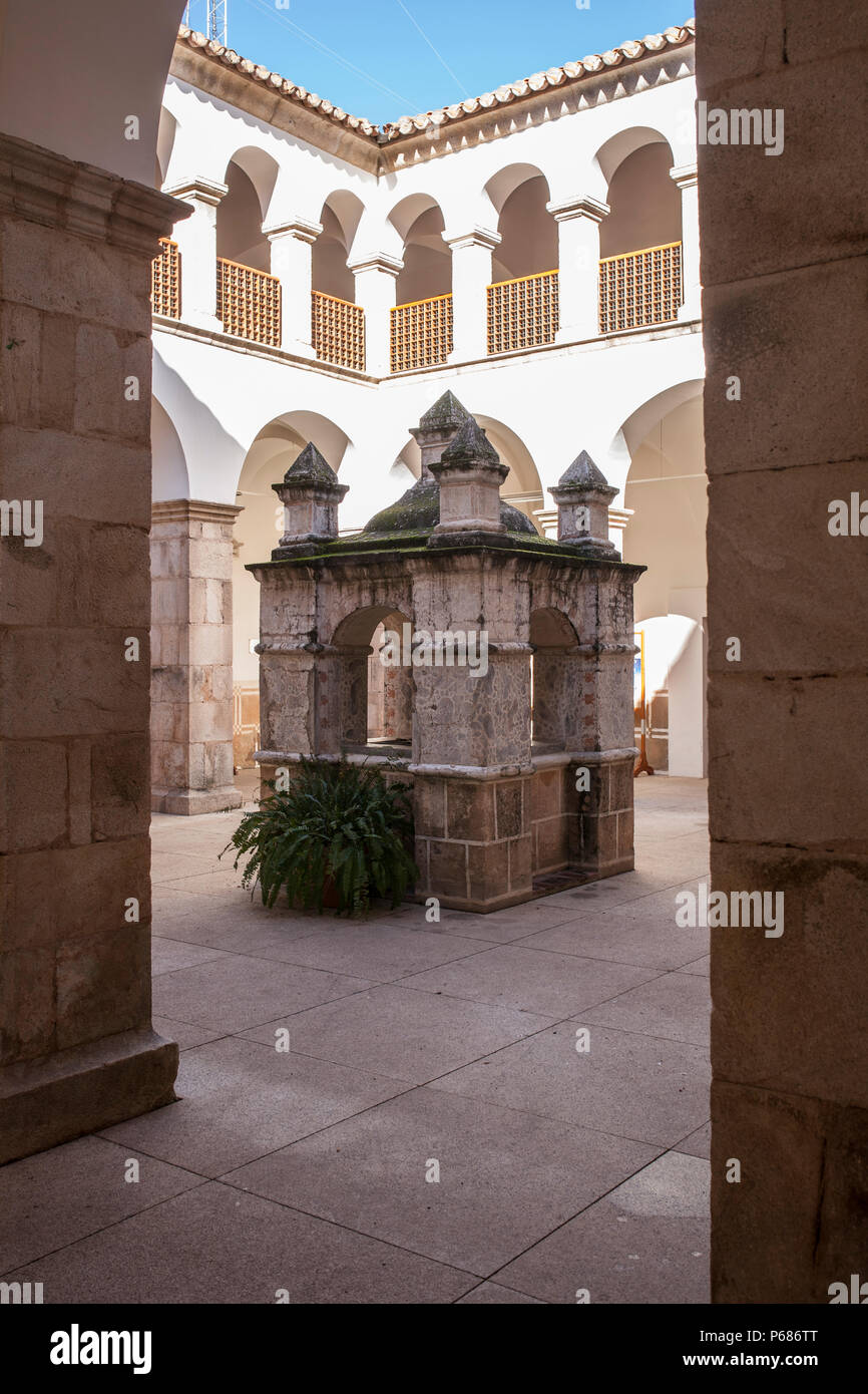 Convent of San Antonio Courtyard, currently Town Cultural Centre of Almendralejo, Badajoz, Spain Stock Photo