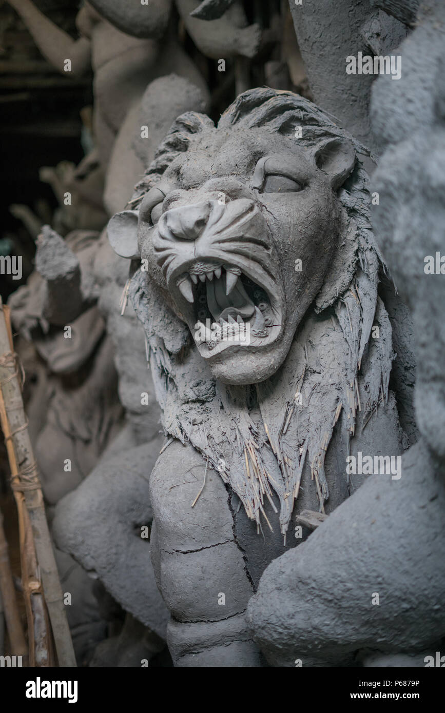 Clay and straw deities - Kolkata, India Stock Photo