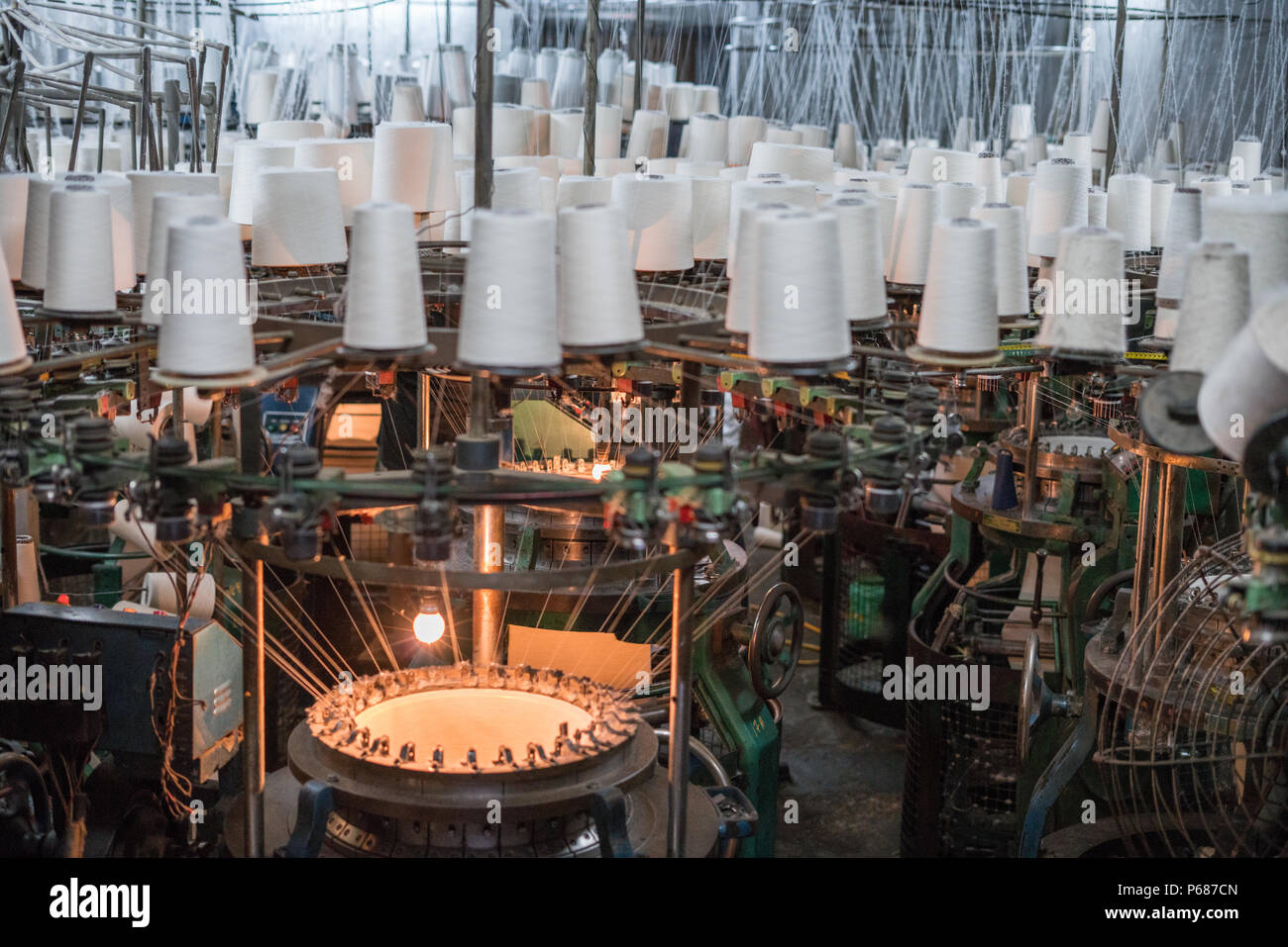 Cotton and textiles production - Kolkata, India Stock Photo