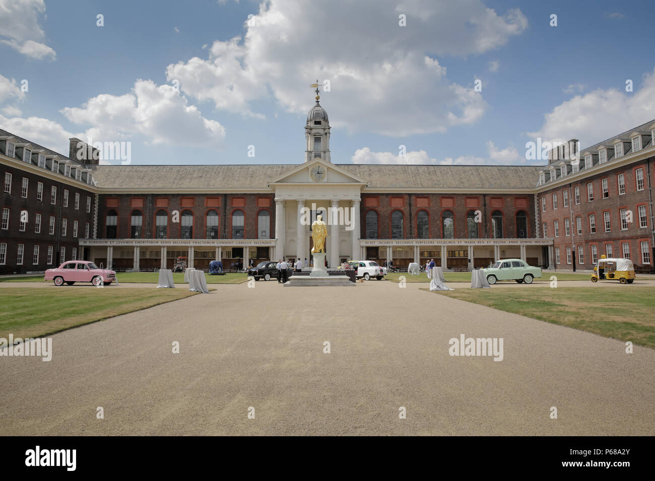 London, UK. 28th June, 2018. Judging of the dazzling Concours d’éléphant fleet of customised vehicles led by HRH Prince Michael of Kent at the Royal Hospital Chelsea.  Credit: amanda rose/Alamy Live News Stock Photo