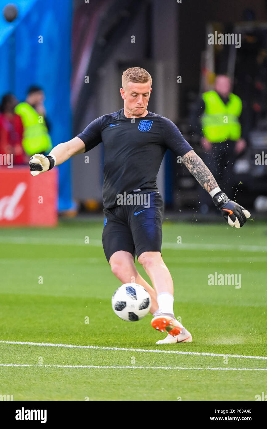 Kaliningrad Stadium Kaliningrad Russia 28th June 2018 Fifa World Cup Football Group G England Versus Belgium Jordan Pickford Of England Warming Up Credit Action Plus Sports Alamy Live News Stock Photo Alamy