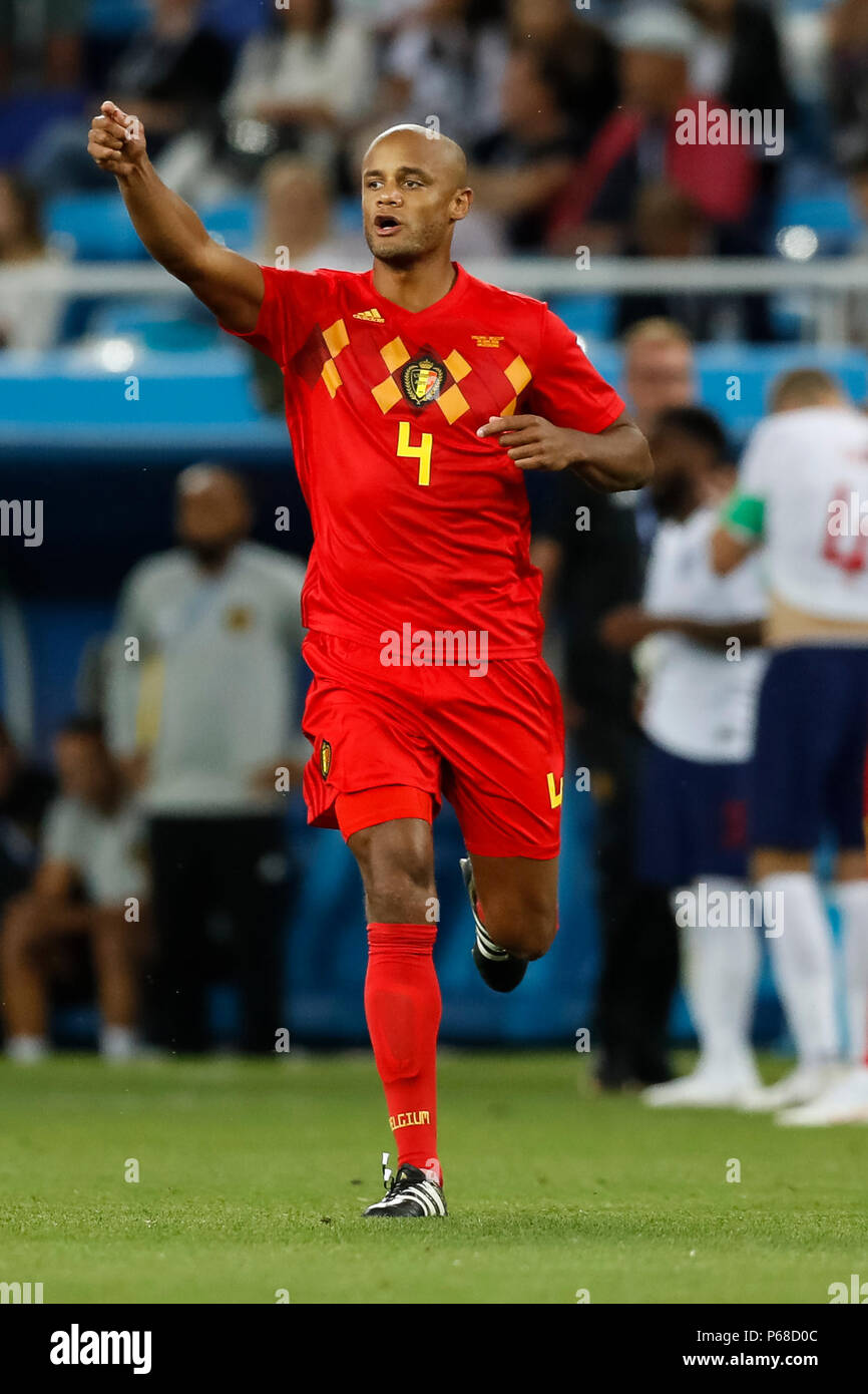 Kaliningrad, Russia. 28th June, 2018. Vincent Kompany of Belgium during the 2018 FIFA World Cup Group G match between England and Belgium at Kaliningrad Stadium on June 28th 2018 in Kaliningrad, Russia. (Photo by Daniel Chesterton/phcimages.com) Credit: PHC Images/Alamy Live News Stock Photo