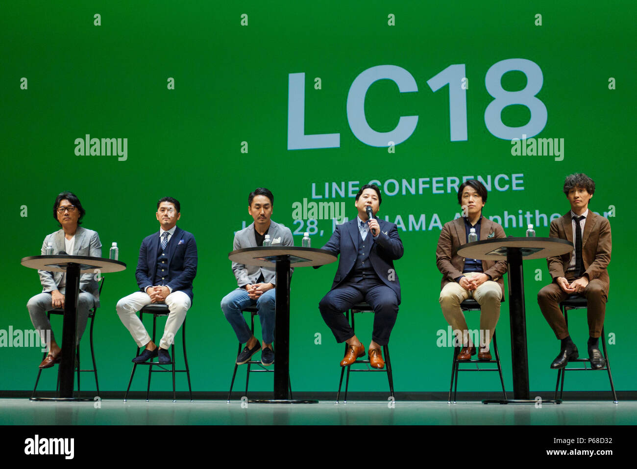L To R Masaki Hamura Executive Officer And Head Of Advertising Business Strategy Of Line Corp Hisahiro Chofuku Director And Coo Of Line Pay Corp Takeshi Idezawa Representative Director And Ceo Of
