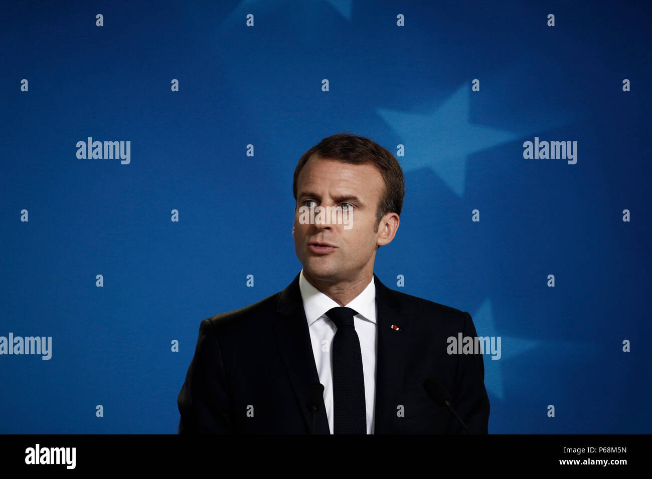 French President Emmanuel Macron Speaks During A Media Conference At An