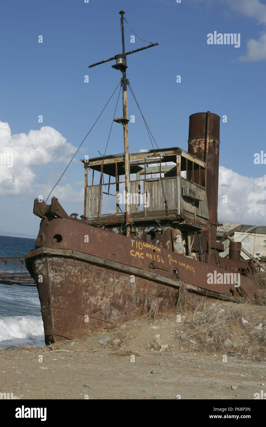 The ÐTidÓ type steam tug abandoned in the North Cyprus village of