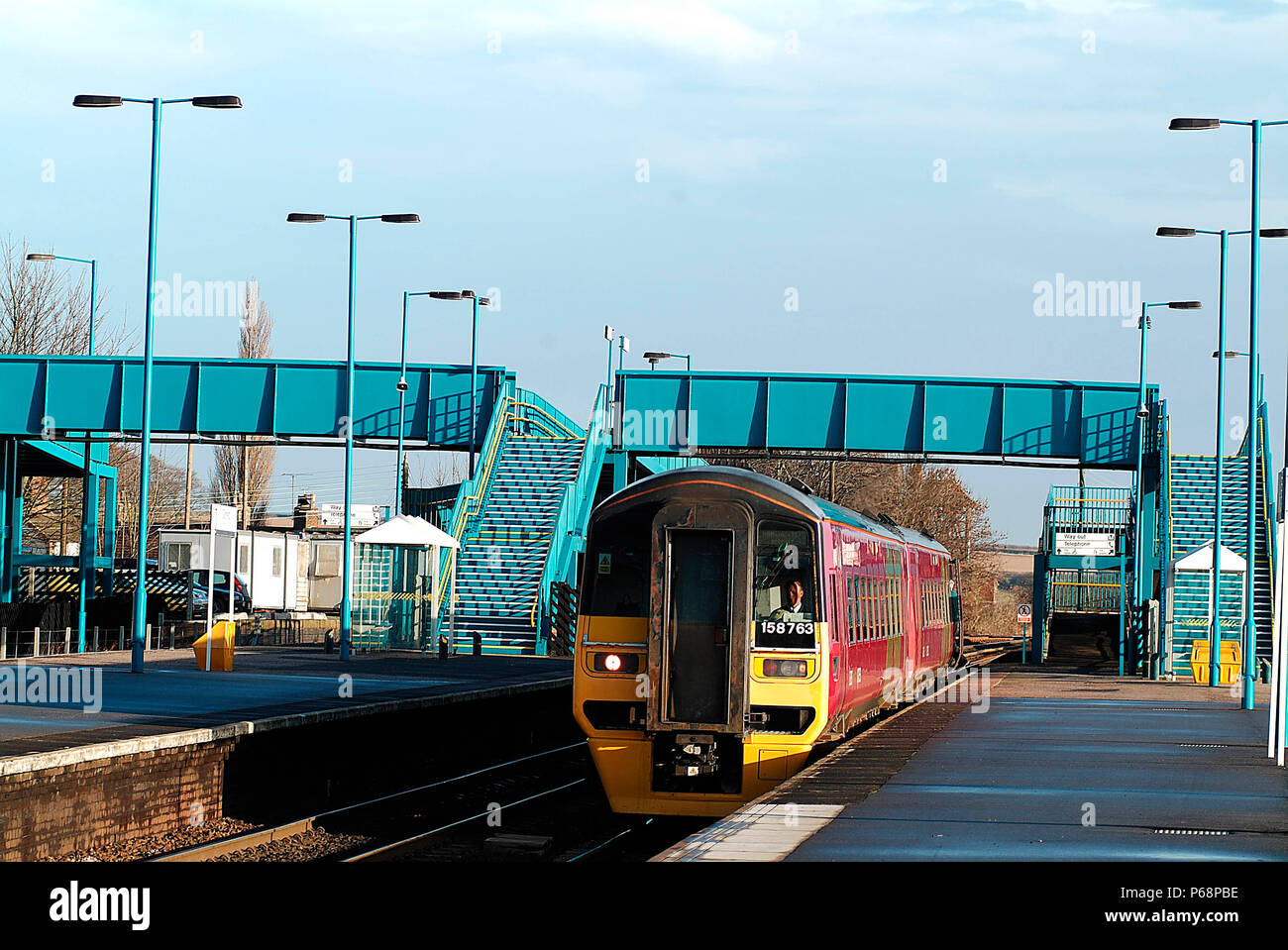 The transpennine services from Cleethorpes to Manchester Airport share stations with local operators such as Arriva Trains Northern whose station at B Stock Photo