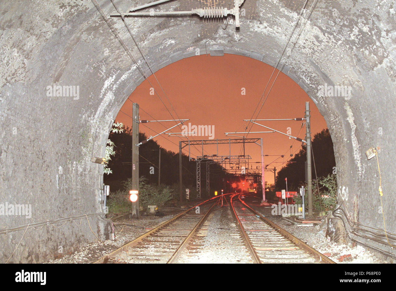 The view from inside a Tunnel at Kensal Green London. 2003. Stock Photo