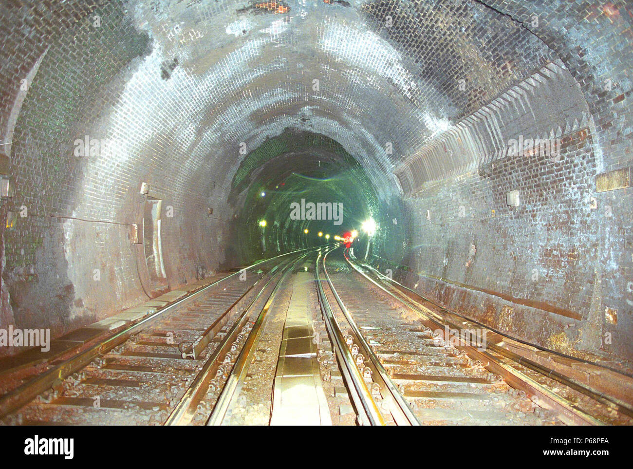 The view from inside Soton Tunnel at Southampton. 2003. Stock Photo