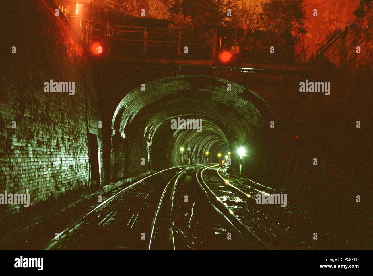 The view from inside Soton Tunnel at Southampton. 2003. Stock Photo