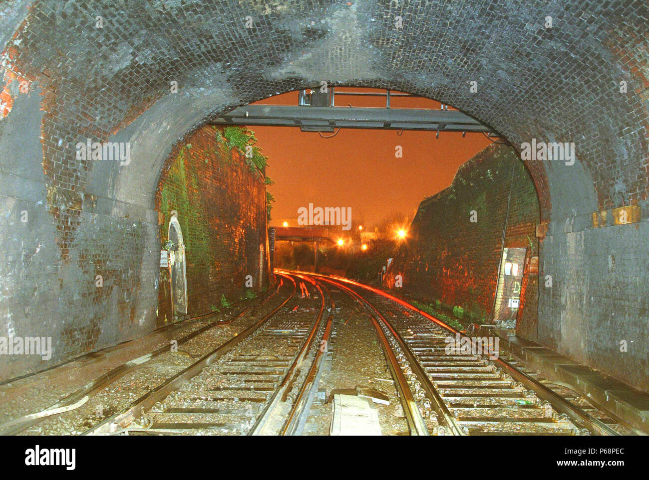 The view from inside Soton Tunnel at Southampton. 2003. Stock Photo