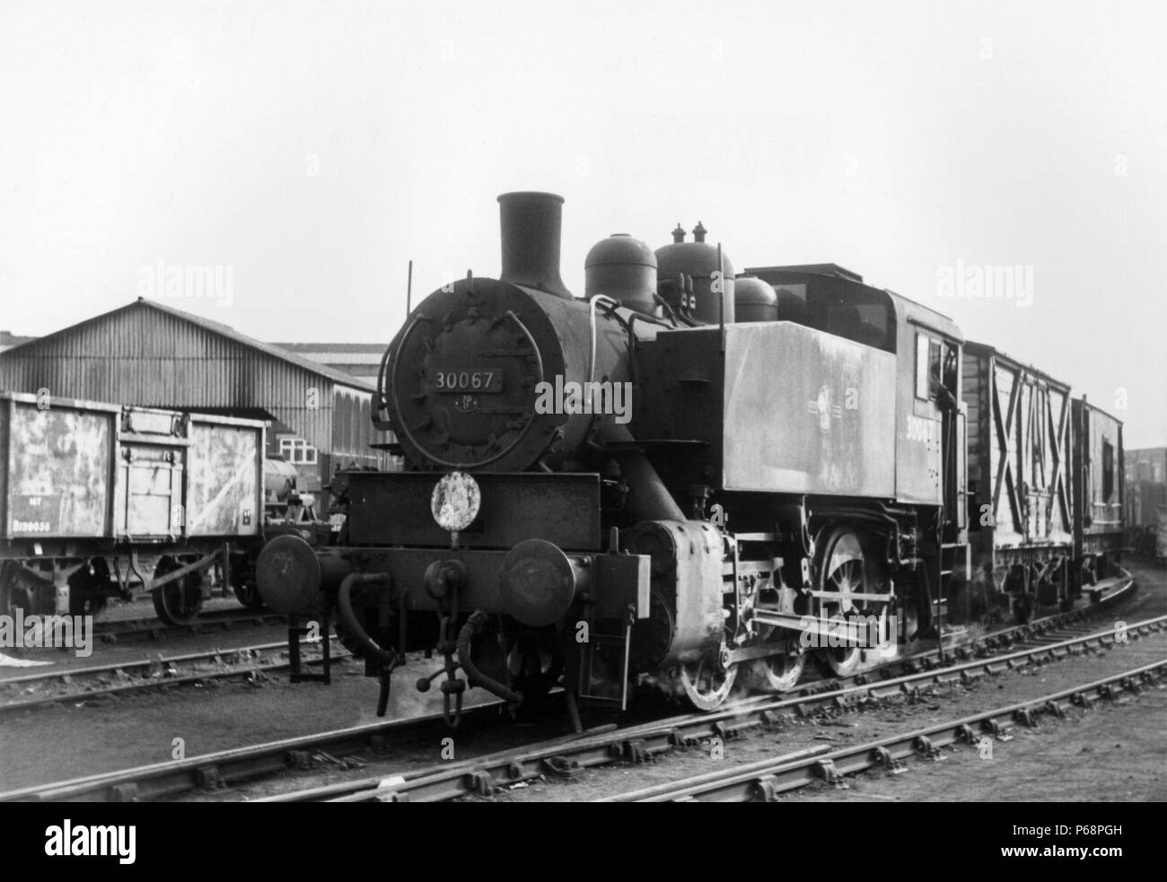 These United States Army Transportation Corps 0-6-0Ts were one of the stalwart design of World War 2. The cessation of hostilities led to them being w Stock Photo