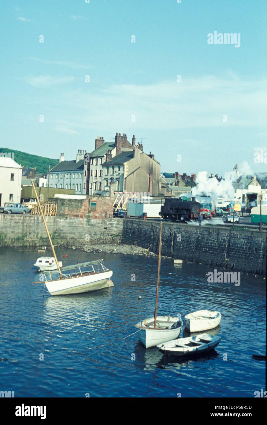 Whitehaven Docks with Andrew Barclay 0-4-0ST belonging to the National Coal Board. Stock Photo