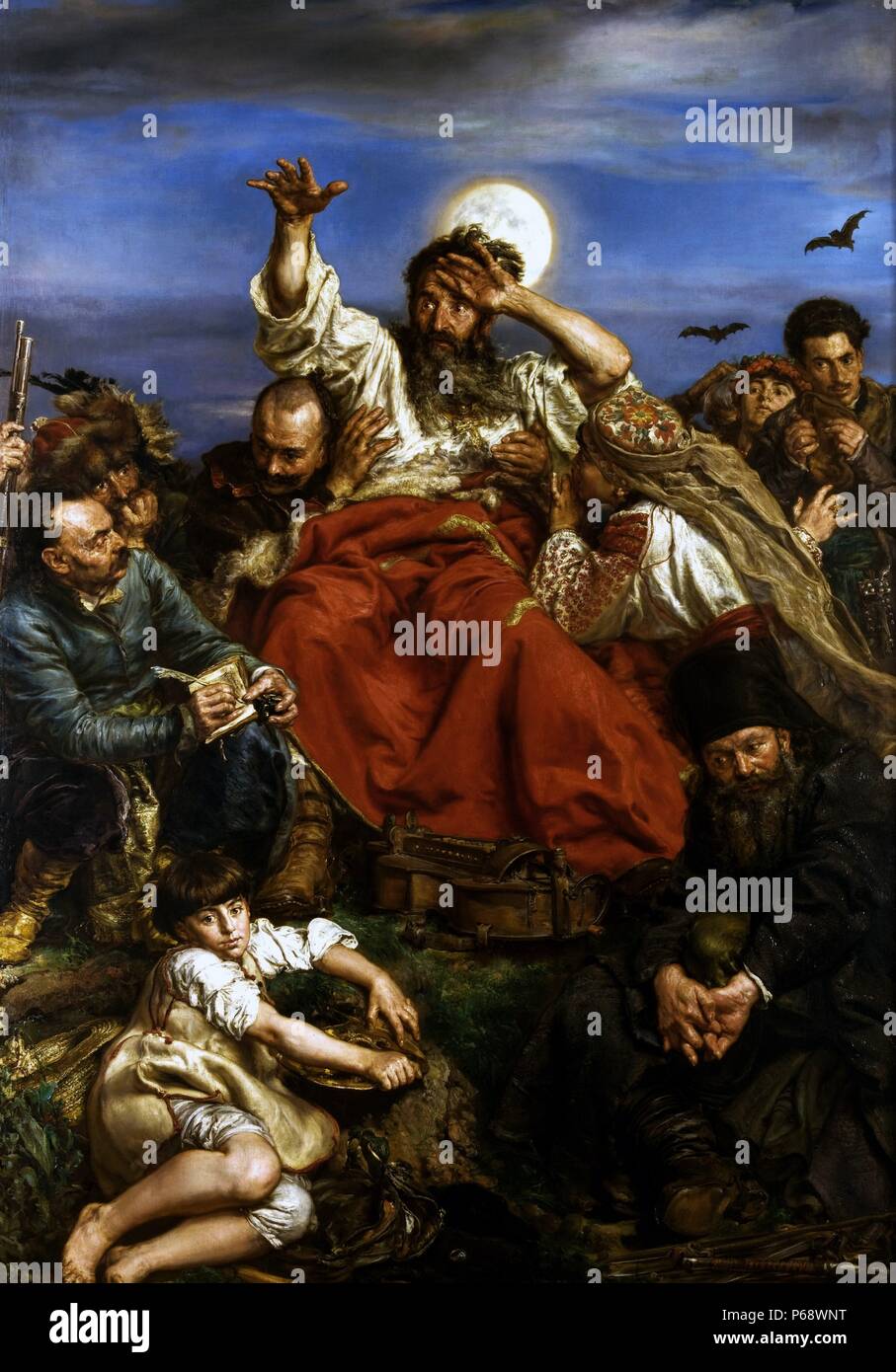 Wernyhora 1883–1884 by Jan Matejko (1838–1893). Wernyhora was a legendary 18th century Cossack bard who prophesized the fall of Poland as well as its eventual rebirth. Stock Photo
