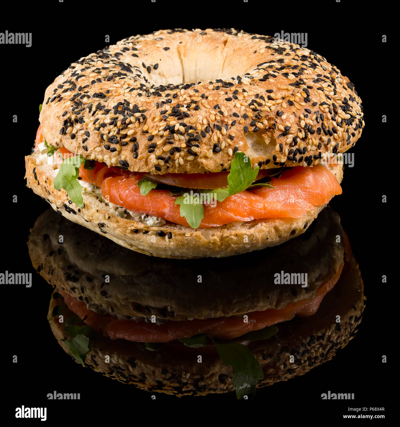 Smoked Salmon Bagel Fresh baked bagel, cream cheese topped with smoked salmon and red onions