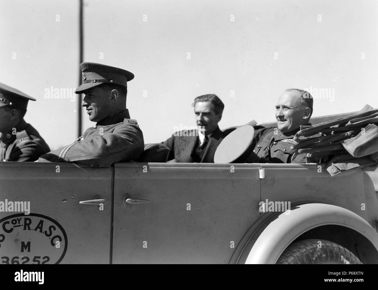 Photograph of Secretary of State for War, Anthony Eden (1897-1977) during a visit to Palestine. Dated 1940 Stock Photo