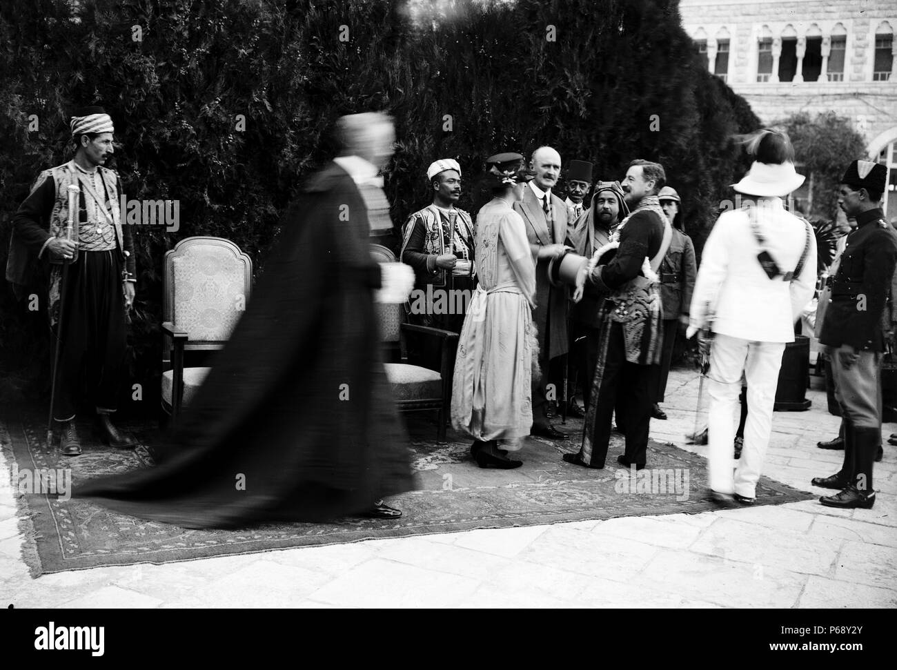 Photograph of the arrival of Sir Herbert Samuel as high commissioner of Palestine. Dated 1920 Stock Photo