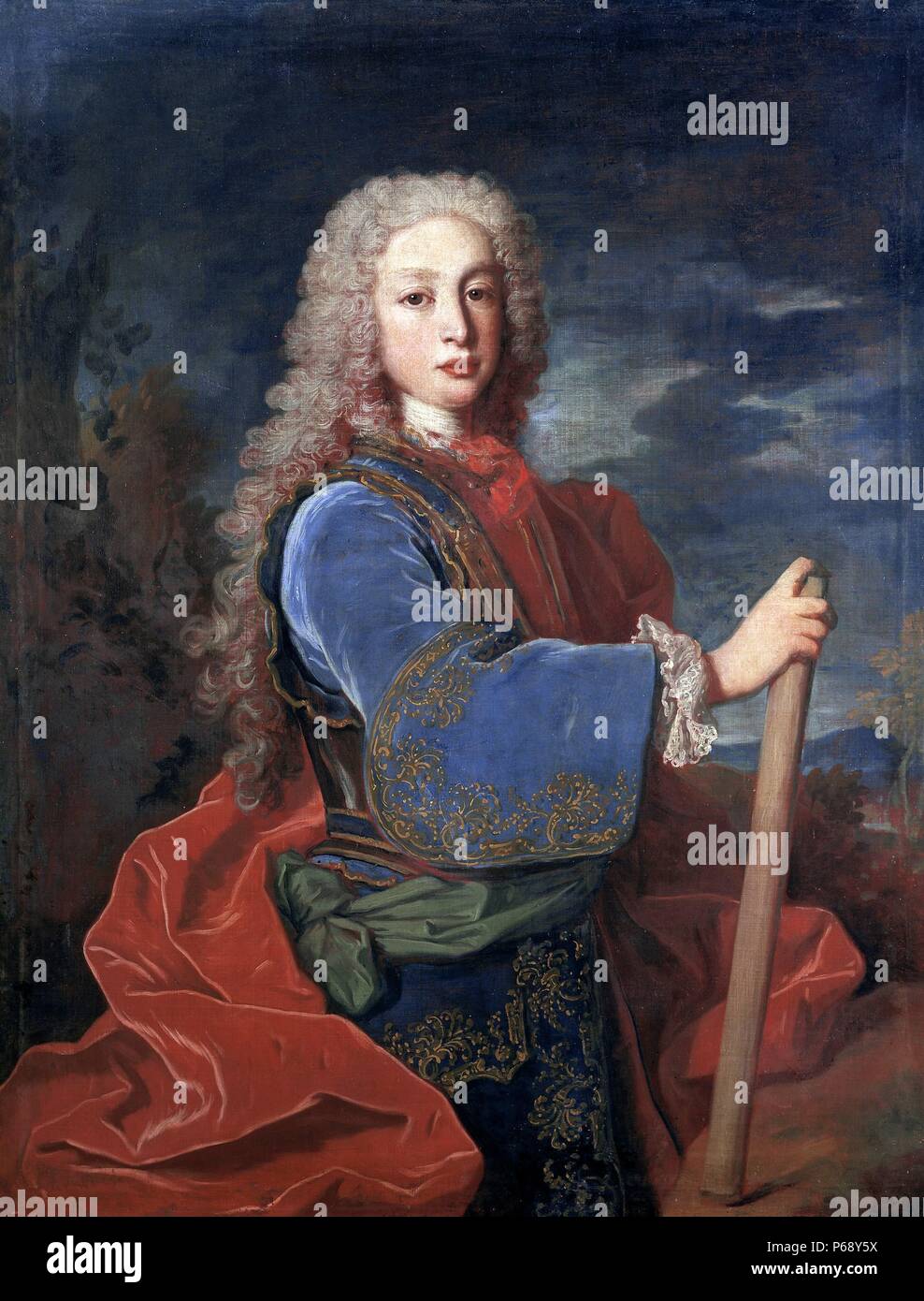 Portrait of Louis I of Spain (Luis I de Bourbon) (1707-1724) King of Spain. Painted by Jean Ranc (1674-1735). Dated 18th Century Stock Photo