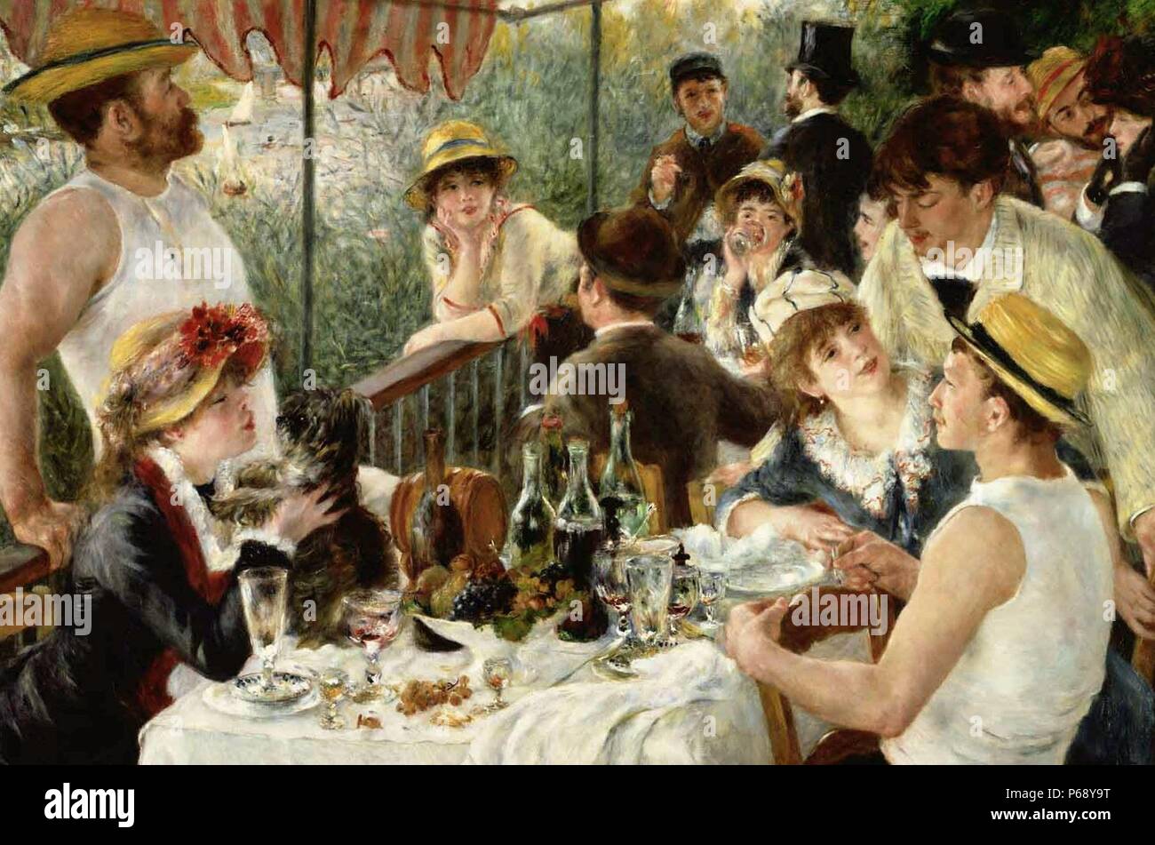 Painting titled 'Le déjeuner des canotiers' the Luncheon of the Boating Party. Painting by Pierre-Auguste Renoir (1841-1919) French impressionist. Dated 1881 Stock Photo