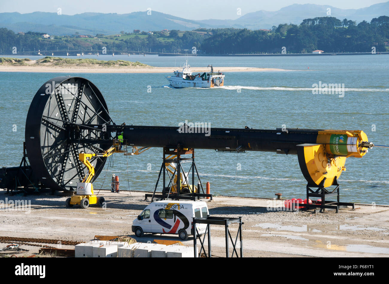 23 October 2008 - Santander, Northern Spain - The first electricity-generating buoy of spanish power company Iberdrola Renovables' future wave-energy  Stock Photo