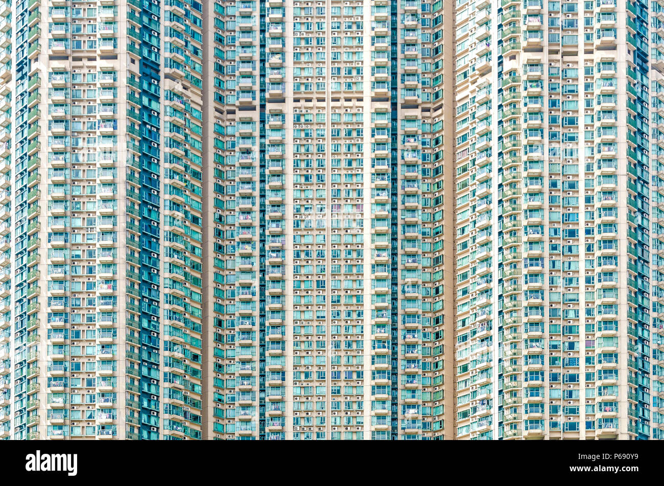 Apartment building in Kowloon, Hong Kong Stock Photo
