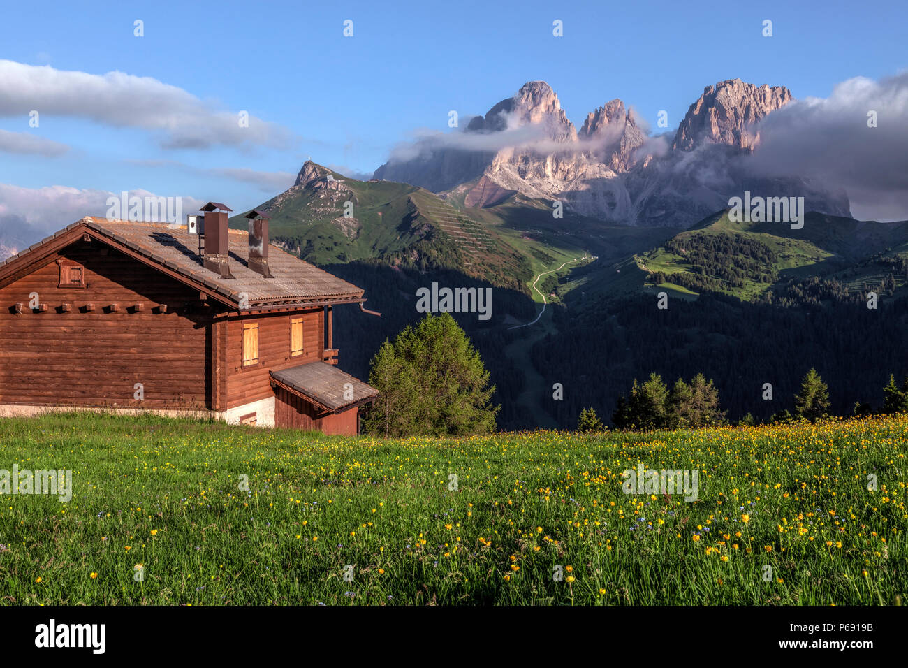 Sassolungo, Passo di Sella, Dolomites, Trentino, Alto Adige, Italy, Europe Stock Photo