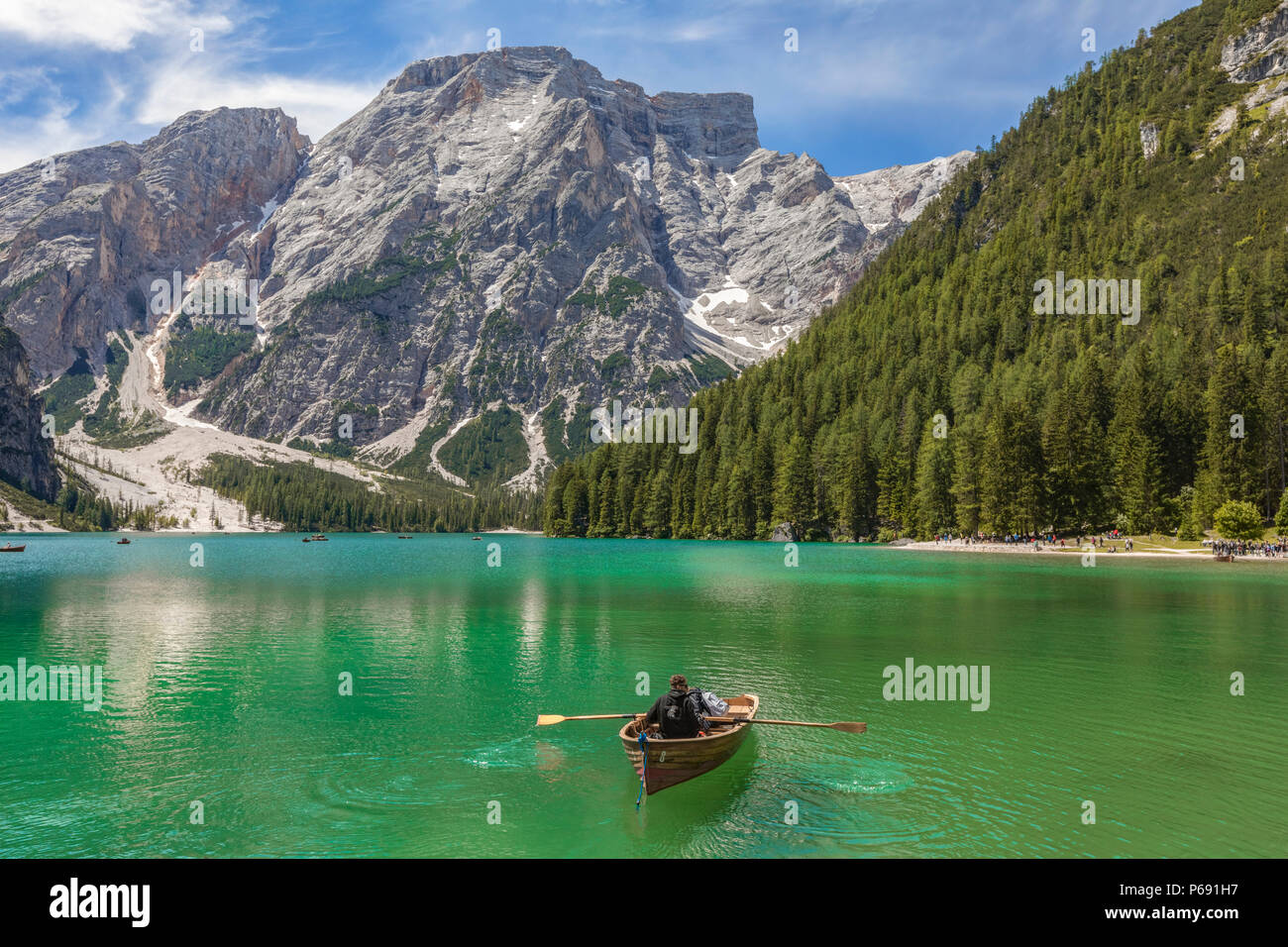 Lago di Braies, Prags, South Tyrol, Dolomites, Italy, Europe Stock Photo