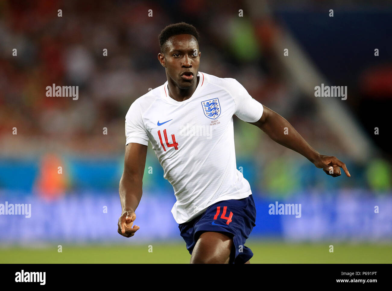 England's Danny Welbeck during the FIFA World Cup Group G match at Kaliningrad Stadium. PRESS ASSOCIATION Photo. Picture date: Thursday June 28, 2018. See PA story WORLDCUP England. Photo credit should read: Adam Davy/PA Wire. RESTRICTIONS: Editorial use only. No commercial use. No use with any unofficial 3rd party logos. No manipulation of images. No video emulation Stock Photo
