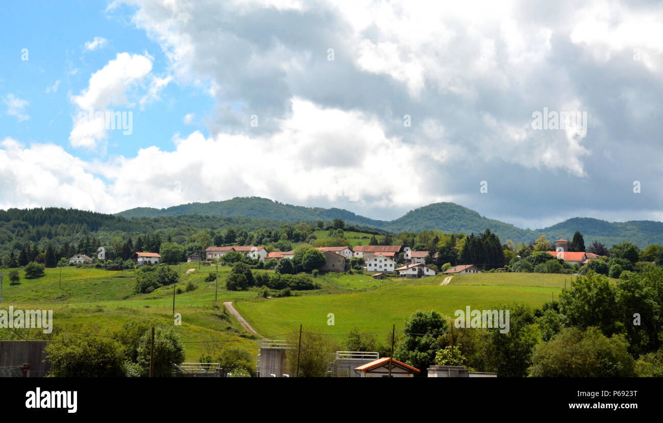 Landscape and nature of the Larraun Valley, Iribas and Alli, Navarra Stock Photo