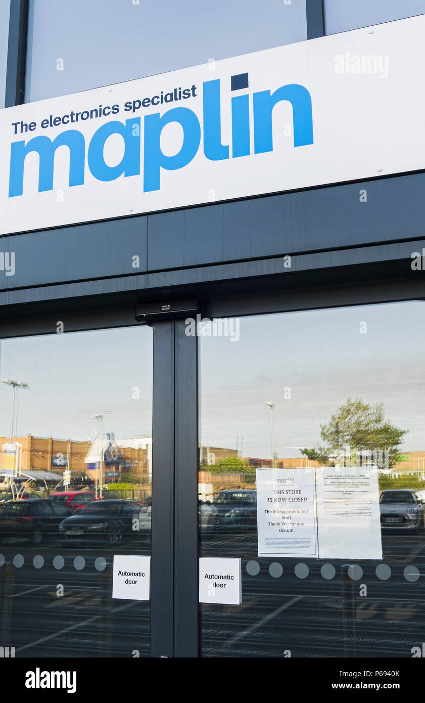 Maplin which began trading in 1972 entered administration on 28th February 2018 and all stores closed in June 2018 after a buyer could not be found... Stock Photo