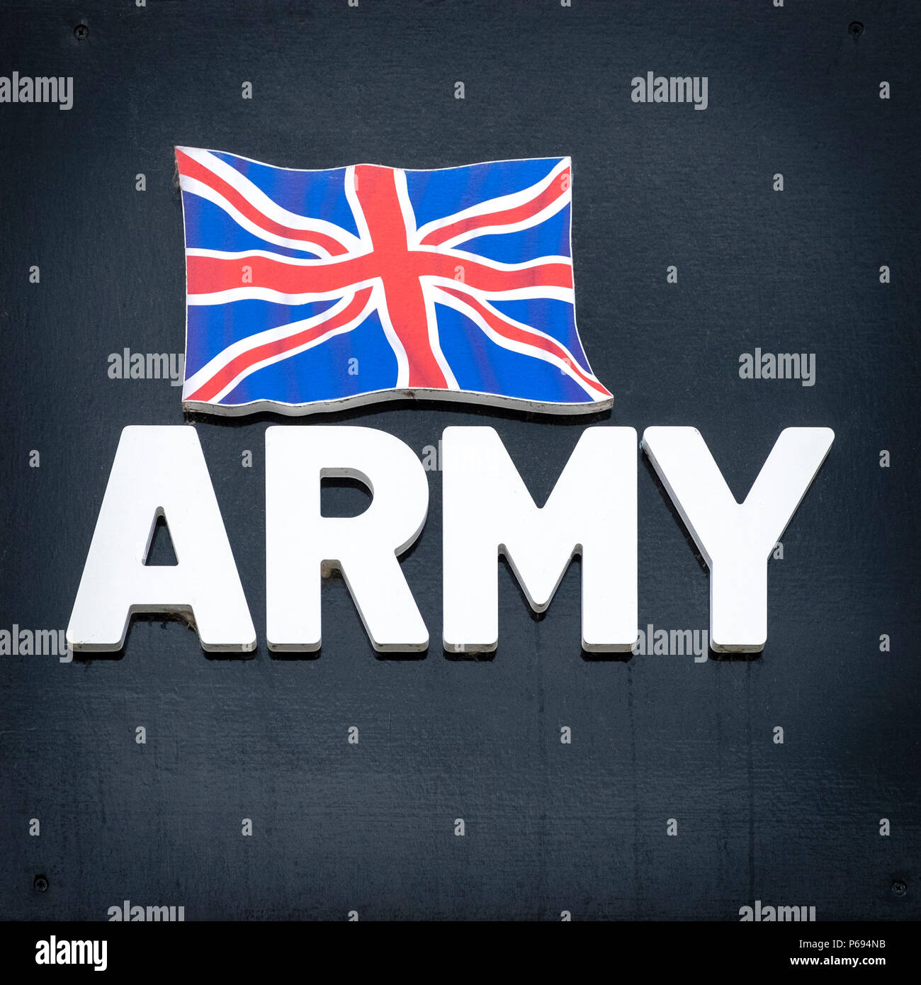 Part of British army recruitment logo Stock Photo