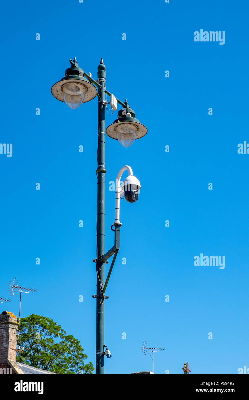 Street lights with CCTV camera Stock Photo Alamy
