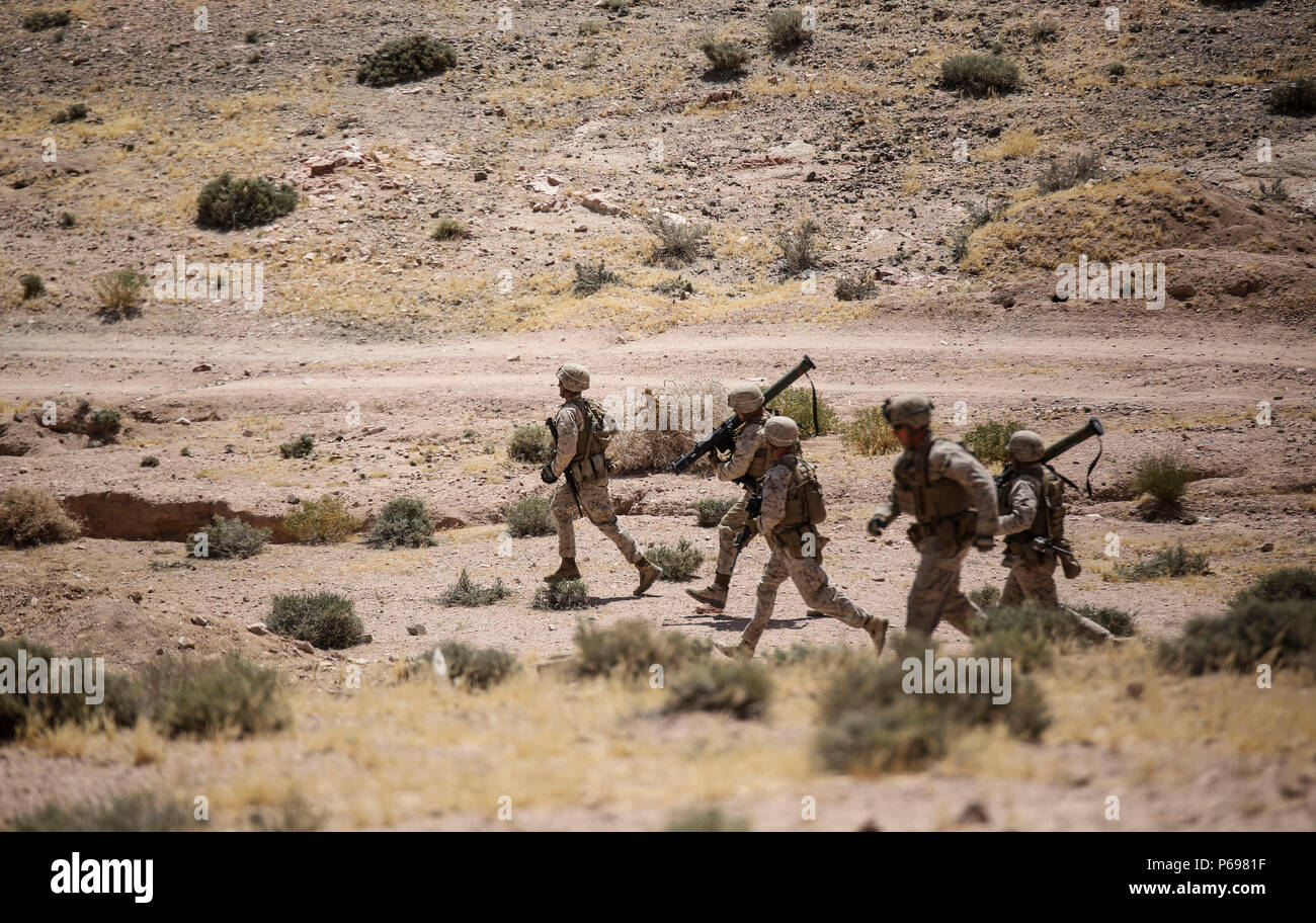 During Eager Lion 16 on May 21, 2016, Marines from 1st Battalion, 2nd ...
