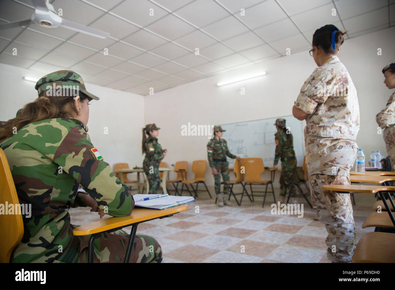 Peshmerga soldiers practice basic land navigation techniques under the ...